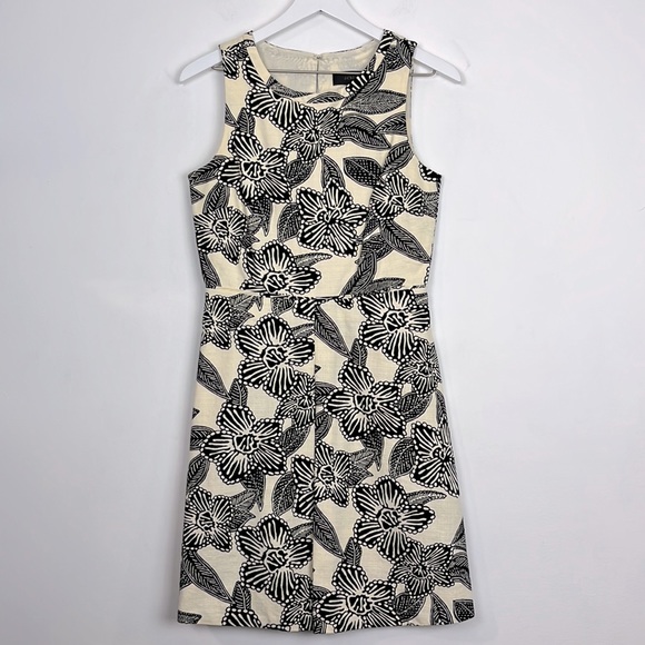 J. Crew Dresses & Skirts - J. CREW - Beige and White Polynesian Dress w/Back Cutout